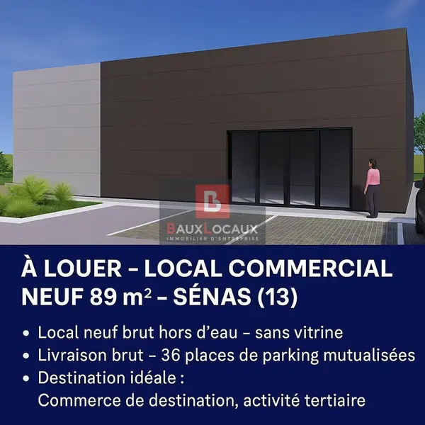 LOCAL COMMERCIAL D'ENVIRON 89 m² NEUF BRUT HORS D'EAU