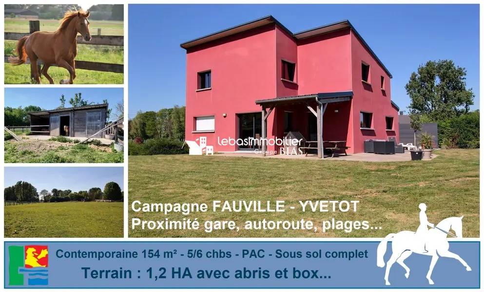 Entre Yvetot et Fecamp : Superbe Contemporaine, 1,2 HA