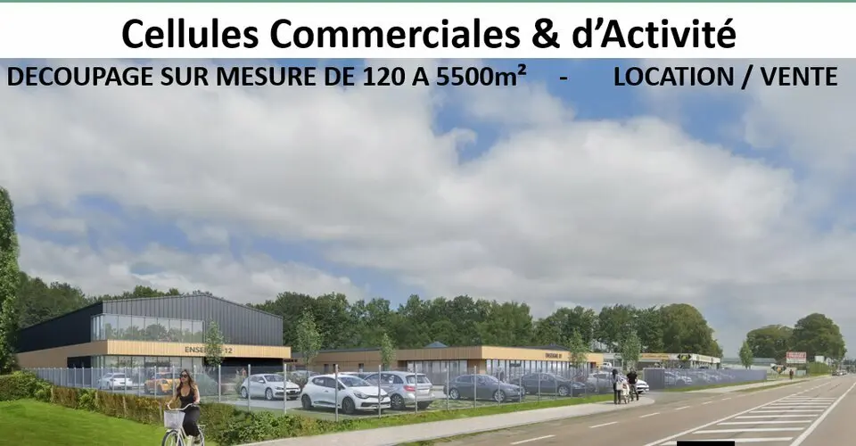 Cellule commerciales neuves de 120m² à 2000m² 